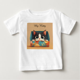 Schattig Cartoon Kitten Met Grote Ogen