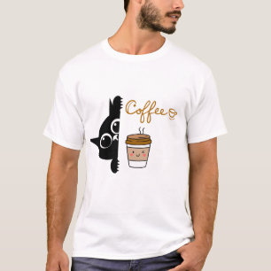 Schattig Cartoon Koffie Design – T-Shirt voor Koff