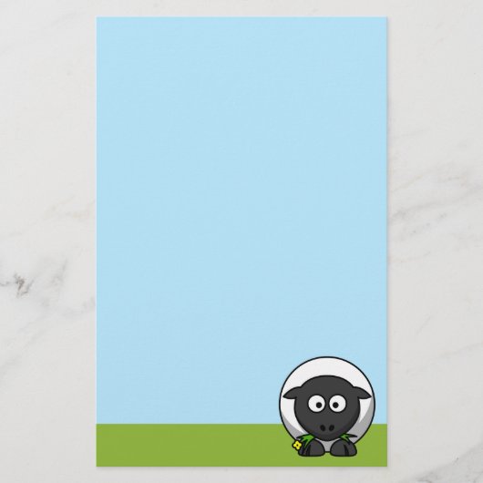 Schattig Cartoon Lam Briefpapier (Voorkant)