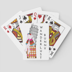 Schattig Cartoon Reis Konijn Italië Vakantie Pokerkaarten