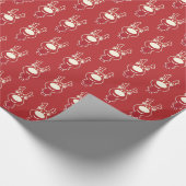 Schattig Cartoon Rendier Rood Patroon Cadeaupapier (Hoek)