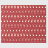 Schattig Cartoon Rendier Rood Patroon Cadeaupapier (Vlak)