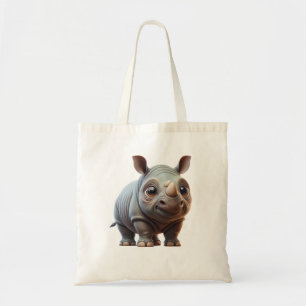 Schattig Cartoon Rhino Karakter Ontwerp Tote Bag