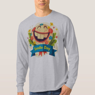 Schattig Cartoontje Grote Glimlach Dag Viering Bad T-shirt