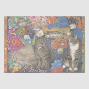 SCHATTIG CAT-PAPIER VAN CHRISTMAS WEEFSEL TISSUEPAPIER