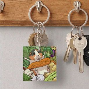 Schattig Cavia 100% Groente Wortel Cartoon Sleutelhanger