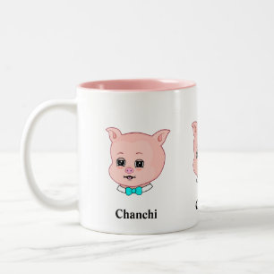 Schattig Chanchi Varken Cartoon Tweekleurige Koffiemok