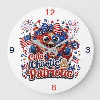 Schattig Chaotisch en Patriottisch (aandenken) Grote Klok