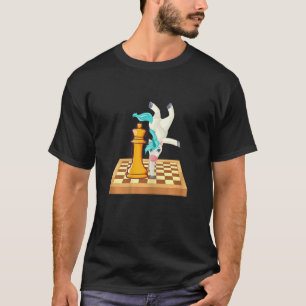 Schattig Chessicorn Eenhoorn Schaakbord Koning Sch T-shirt