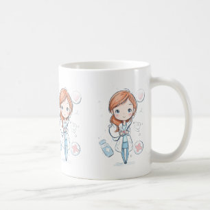 Schattig Chibi Dokter Bekerontwerp Koffiemok