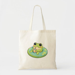 Schattig Chibi Kikker Zomer Zwembad Dag Limonade D Tote Bag