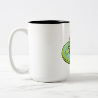 Schattig Chibi Kikker Zomer Zwembad Dag Limonade D Tweekleurige Koffiemok