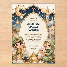 Schattig Chibi Kind Luxe Eid Al Adha Mubarak