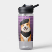 Schattig Chic Corgi Hond Dragen Beret & Bandana Waterfles (Links)