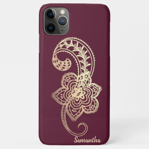Schattig chic goud paisley iPhone 11 pro max hoesje