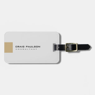 Schattig Chic Licht Grijs Beige Minimalist Plain Bagagelabel