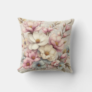 Schattig chic meisjesachtig bloemmotief en kant kussen