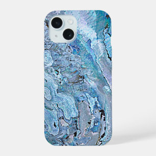 Schattig Chic Paars Blauw Nep Abalone Schelp Patro iPhone 15 Hoesje