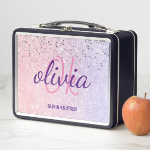 Schattig Chic Roze Paarse Glitter Gepersonaliseerd