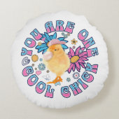 Schattig Chick - Je bent een Cool Chick Rond Kussen (Achterkant)