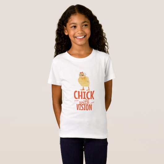 Schattig Chick Met Bril - Chick Met Visie T-shirt (Voorkant volledig)