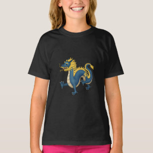 Schattig Chinees Zodiac Dragon Zwart T-shirt