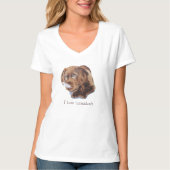 schattig chocolade bruin puppy labrador grappige h t-shirt (Voorkant)