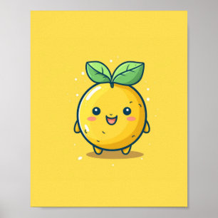 Schattig citroenthema poster