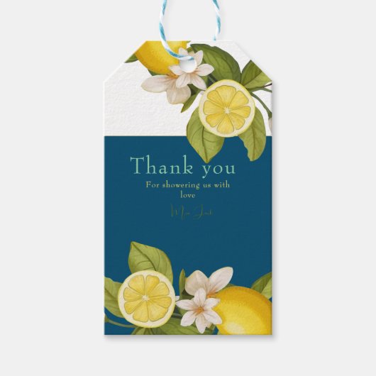 schattig citrus Baby shower Cadeaulabel (Voorkant)