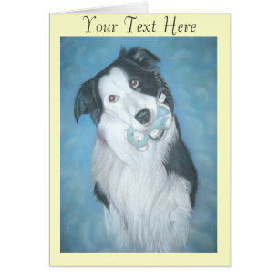 schattig colliehond en kunstportret aan de grens