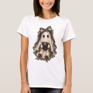 Schattig Coquette Spook Met Koffie Halloween T-shirt