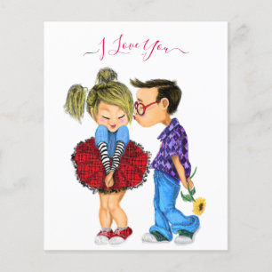 Schattig Couple Flyer met Tekst - Ik Hou van Jou