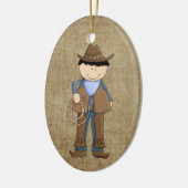 Schattig Cowboy keramisch Ornament (Links)