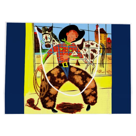 schattig cowboyprint groot cadeauzakje (Achterkant)