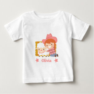 Schattig Cowgirl Meisje met Lam voor Baby Meisjes