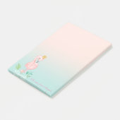 Schattig Cute Pink Flamingo Crown Post-it® Notes (Schuin)