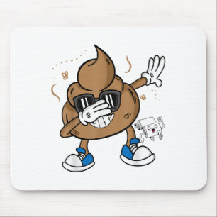 Schattig Dabbing Poep Shirt - Grappig Emoticon Ik  Muismat
