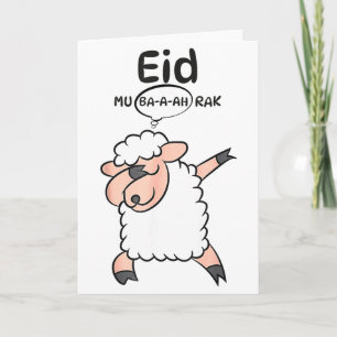 Schattig dabbing schaap Eid Mu-ba-a-ah-rak Eid Al Kaart