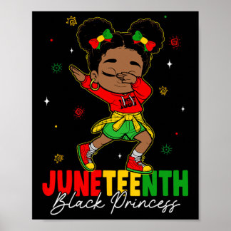 Schattig Dabbing Zwart Meisje Peuter Zwarte Prinse Poster