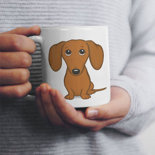 Schattig Dachshund   Cartoon Wiener Dog Extra Grote Beker