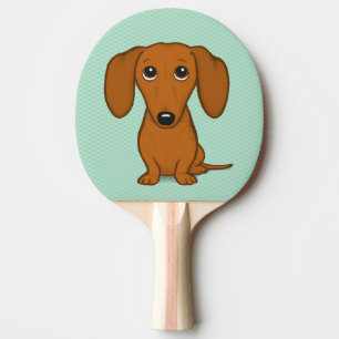 Schattig Dachshund Cartoon Wiener Dog Tafeltennisbatje