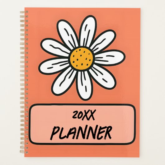 Schattig daisy met patroon | Gepersonaliseerde jaa Planner (Voorkant)