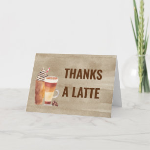 Schattig dank je wel Latte Koffie Drankjes Bedankkaart