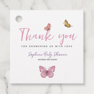 schattig dank vlinder meisjes Baby shower Bedankjes Labels