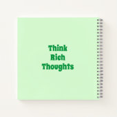 Schattig denken rijke gedachten welvaart groene bo notitieboek (Achterkant)