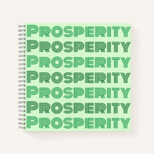 Schattig denken rijke gedachten welvaart groene bo notitieboek (Voorkant)