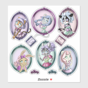 Schattig dier anime meisje kawaii sticker