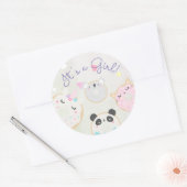 schattig dier donuts Het is een meisje Sticker (Envelop)