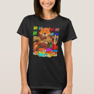 Schattig Dier Kinder School Student Wildlife Red P T-shirt