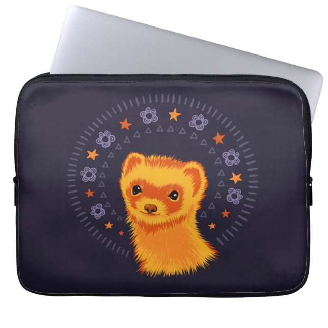Schattig dier met kop laptop sleeve (Voorkant)